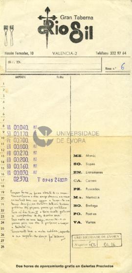 Correspondência de José Bebiano