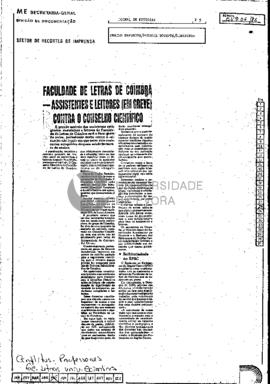 Faculdade de Letras de Coimbra  - Assistentes e Leitores (em greve) contra o Conselho Científico