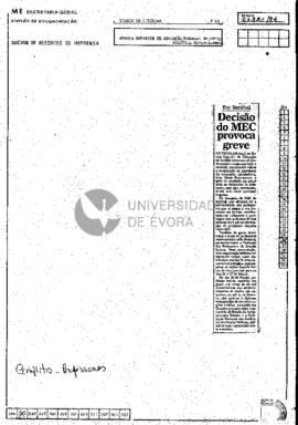 Em Setúbal. Decisão do MEC provoca greve