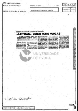 «Letras» quer mais vagas