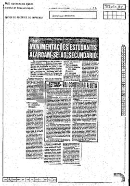 Um rastilho e pólvora no sector do ensino. Movimentações estudantis alargam-se ao secundário. «Le...