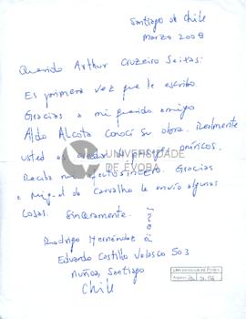 Carta de Rodrigo Hernández Piceros