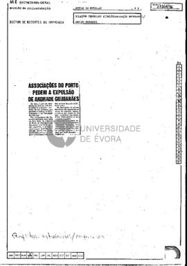 Associações do Porto pedem a expulsão de Andrade Guimarães