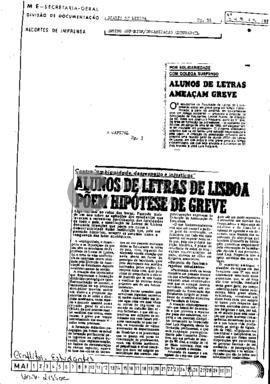 Alunos de Letras ameaçam greve: Alunos de Letras de Lisboa põem hipóteses de greve