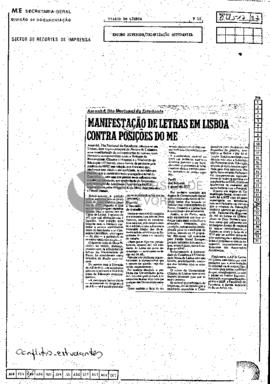 Amanhã, Dia Nacional do Estudante. Manifestação de Letras em Lisboa contra posições de ME