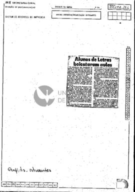 Alunos de Letras boicotaram aulas