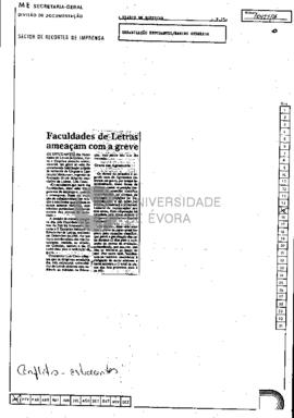 Faculdades de Letras ameaçam com greve