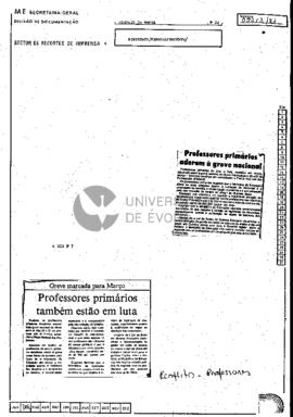 Professores primários aderem à greve nacional