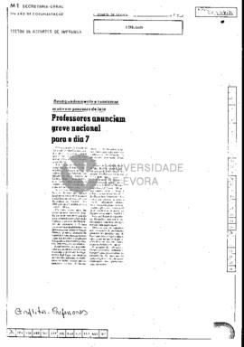 Professores anunciam greve nacional para o dia 7