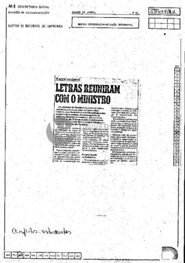 A nível nacional. Letras reuniram com o ministro