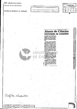 Alunos de Ciências recusam os exames