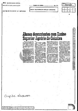 Alunos descontentes com Ensino Superior Agrário  de Coimbra