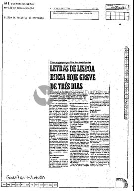 Com ocupação pacífica das instalações. Letras de Lisboa inicia hoje greve de três dias