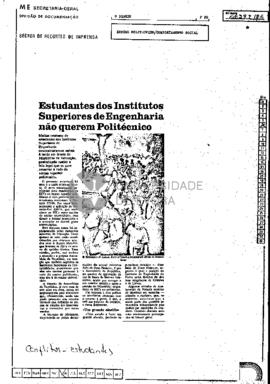 Estudantes dos Institutos Superiores de Engenharia não querem Politécnico