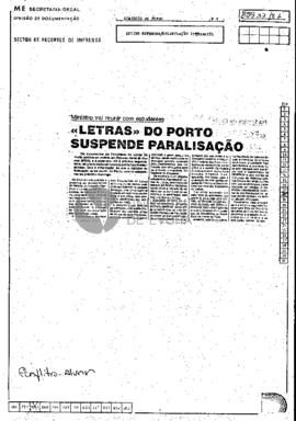 «Letras» do Porto suspende paralisação