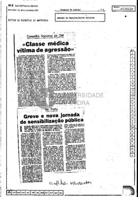 Classe médica vítima de agressão: Greve e nova jornada de sensibilização pública