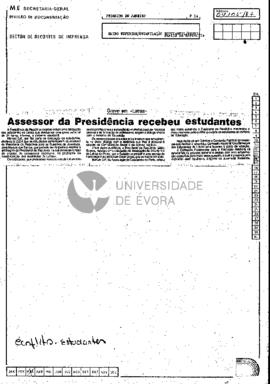 Assessor da Presidência recebeu estudantes