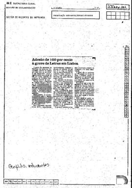 Adesão de 100 por cento à greve de Letras em Lisboa