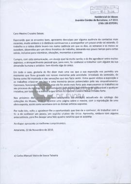 Carta de Carlos Manuel Vieira de Sousa Teixeira