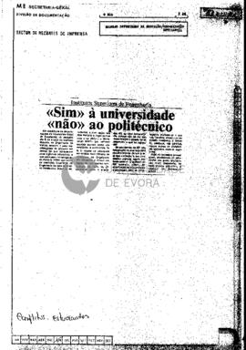 «Sim» á universidade «não» ao politécnico