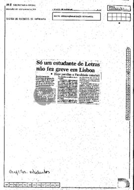 Só um estudante de Letras não fez greve em Lisboa