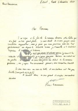 Carta de Henri Baguenier