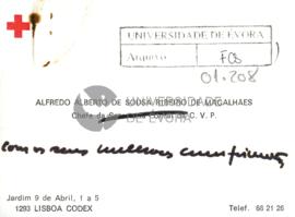 Correspondência de Alfredo Alberto de Sousa Ribeiro de Magalhães