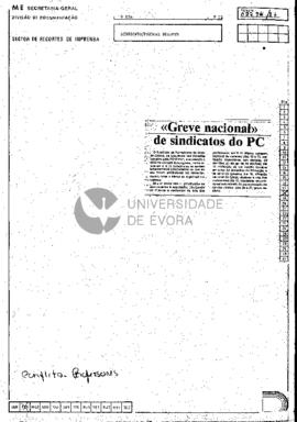 «Greve nacional» de sindicatos do PC