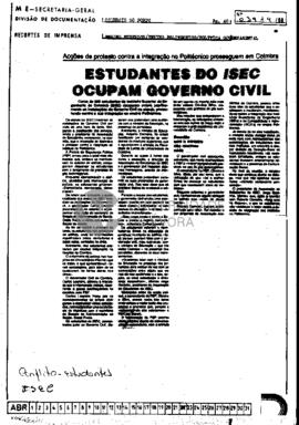 Acções de protesto contra a integração no Politécnico prosseguem em Coimbra. Estudantes do ISEC