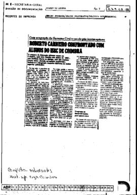 Roberto Carneiro confrontado com alunos do ISEC de Coimbra