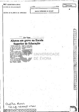 Alunos em greve na Escola superior de Educação
