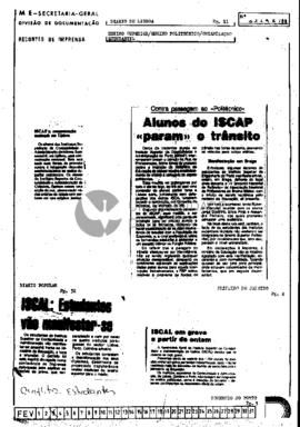 Alunos do ISCAP «param» o trânsito: ISCAS's: concentração nacional em Lisboa: ISCAL: Estudantes v...