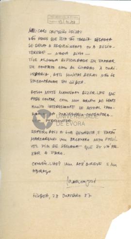 Carta de Maria José Oliveira