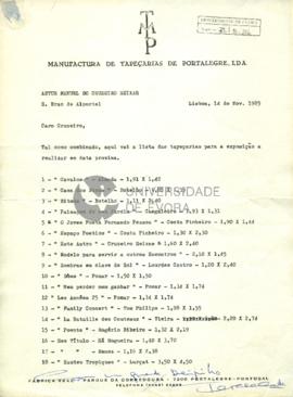 Correspondência de Manufactura de Tapeçarias de Portalegre, Lda.