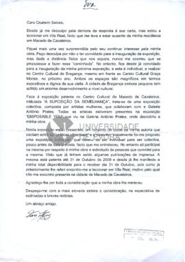 Correspondência de Eva Alves