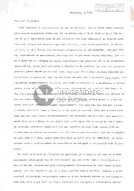 Carta de Luís Miguel de Oliveira Perry Nava