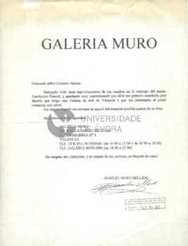 Carta da Galería Muro