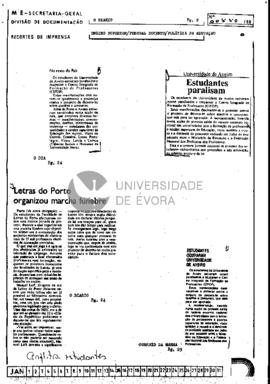 Universidade de Aveiro. Estudantes paralisam: No resto do país: Letras do Porto organizou marcha ...