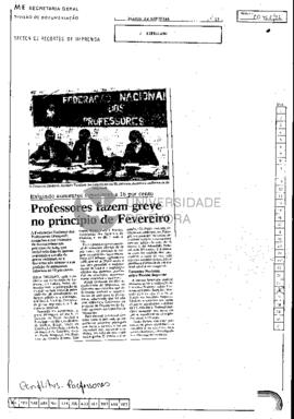Professores fazem greve no princípio de Fevereiro