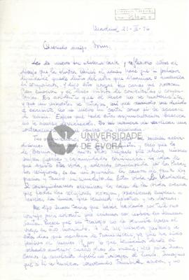 Correspondência de Manolo R. Mateos e Pedro Enrique Polo Soltero