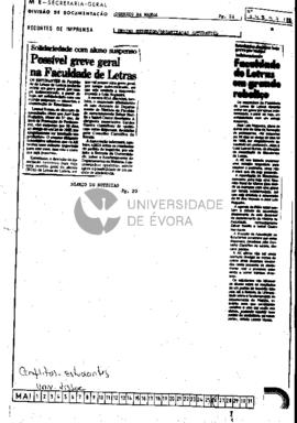 Estudantes designam hoje greve por tempo indeterminado. Faculdade de Letras em grande reboliço: S...