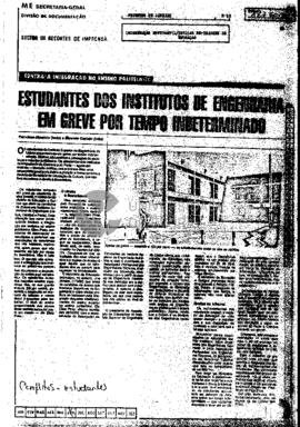 Estudantes dos Institutos de Engenharia em greve por tempo indeterminado
