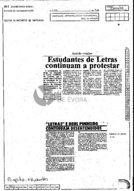 Acordo «vazio». Estudantes de Letras continuam a protestar: "Letras" e Deus Pinheiro co...