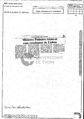 A situação em Letras: Ministro Pinheiro reúne-se com estudantes de Lisboa