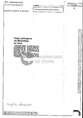 Greve prolonga-se em Biomédicas do Porto