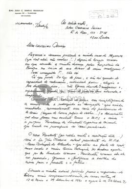 Carta de João Carlos Sobral Meireles