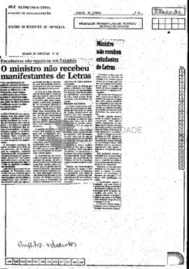 Ministro não recebeu restudantes de Letras: O ministro não recebeu manifestantes de Letras