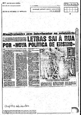 Letras sai à rua por «Nova Política de Ensino»