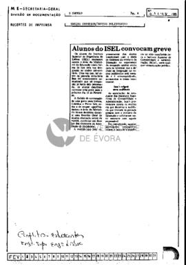 Alunos da ISEL convocam greve