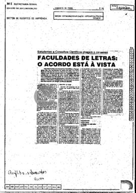 Faculdade de Letras: o acordo está à vista